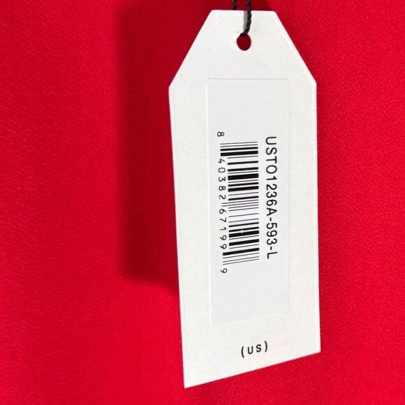 Universal Standard NWT Women's Vermillion Red Bell Sleeve Blouse Sz L - Picture 7 of 7